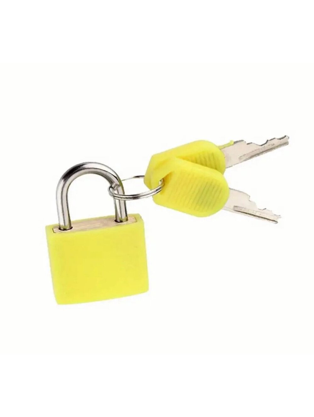 New - Retro - Compact & Durable Steel Padlock With 2 Keys - Yellow